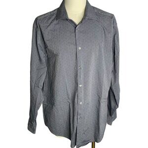 Calvin Klein Slim Fit Button Up Shirt XL Black Pin Stripe Non Iron Long Sleeve